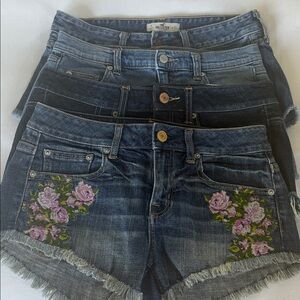 Floral Embroidered Denim Shorts